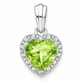 Heart Gemstone and Diamond Halo Pendant by Fine Color Jewels