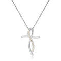 Yellow Sapphire Cross Necklace by Fine Color Jewels