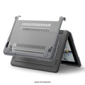 DualShock Laptop Case for Dell 3120/3110/3100 Clamshell & 2-in-1 Chromebook - Gray/Clear by Zerodamage Sahara Case LLC