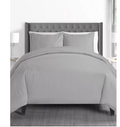 Sunham 625-Thread-Count Full / Queen Duvet Cover 3-Piece Set Silver Herringbone by Vanessa Jane