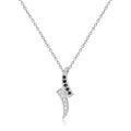Black Sapphire Dainty Pendant Necklace by Fine Color Jewels