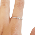 Round White Lab Diamond Prong Sterling Silver Solitaire Ring by Fine Color Jewels