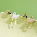 5A Clear Cubic Zirconia And Agate Stone Cute Bee 925 Sterling Silver Stud Earrings by DailySale