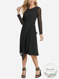 DKNY Womens Illusion Sleeve Dress by Vanessa Jane