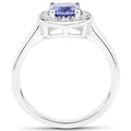 1.51 Carat Genuine Tanzanite and White Topaz .925 Sterling Silver ring by Bids.com