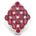 6.49 Carat Glass Filled Ruby and White Topaz .925 Sterling Silver Ring by Bids.com