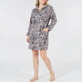 Miss Elaine Printed Fleece Short Zip-up Robe by Vanessa Jane