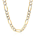 7.0mm 14K Yellow Gold Solid Pave Figaro Chain by Bids.com
