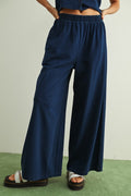 Dye And Wash Knitted Pants: Indigo by Boutique 23