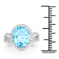 6.03 Carat Genuine Swiss Blue Topaz & White Topaz .925 Sterling Silver Ring by Bids.com
