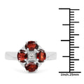 2.02 Carat Genuine Garnet & White Topaz .925 Sterling Silver Ring by Bids.com