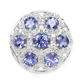 2.00 Carat Genuine Tanzanite and White Zircon .925 Sterling Silver Ring by Bids.com