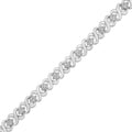 .925 Sterling Silver 1/6 Cttw Miracle Set Diamond Infinity Link and Station Tennis Bracelet (I-J Color, I3 Clarity) - 7.25 " Inches by Bids.com