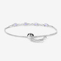 Oval Violet Tanzanite Prong Silver Infinity Bolo Adjustable Bracelet by Fine Color Jewels