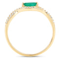 0.32 Carat Genuine Zambian Emerald and White Diamond 14K Yellow Gold Ring by Bids.com
