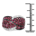 3.06 Carat Genuine Ruby & White Topaz .925 Sterling Silver Ring by Bids.com