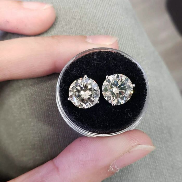 5Ct Round Cut VVS1 Diamond Style Push Back Stud Earrings 14K White Gold by DailySale