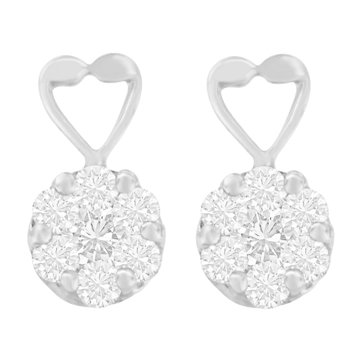 14K White Gold 1 1/4 cttw Round Cut Diamond Earrings (H-I, I1-I2) by Bids.com
