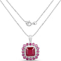 8.48 Carat Glass Filled Ruby and White Topaz .925 Sterling Silver Pendant by Bids.com
