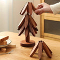Solid Wood Heat-Resistant Table Mats – Tree-Shaped Coasters Set by DailySale