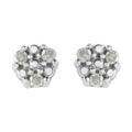 .925 Sterling Silver 1/10 cttw Prong Set Round-Cut Trio Diamond Stud Earrings (I-J Color, I3 Clarity) by Bids.com
