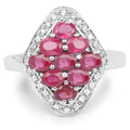 2.12 Carat Genuine Glass Filled Ruby & White Zircon .925 Sterling Silver Ring by Bids.com