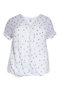 Single Thread Womens Plus Printed Faux-Wrap Top, Size 1X by Vanessa Jane