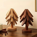 Solid Wood Heat-Resistant Table Mats – Tree-Shaped Coasters Set by DailySale