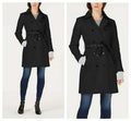 I.N.C. Faux-Leather Trim Military Ponte-Knit Coat by Vanessa Jane