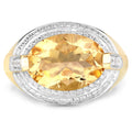 4.56 Carat Genuine Citrine and White Diamond .925 Sterling Silver Ring by Bids.com