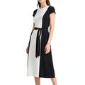Lauren Ralph Lauren Belted two -tone Jersey Dress, 2/Black/White by Vanessa Jane