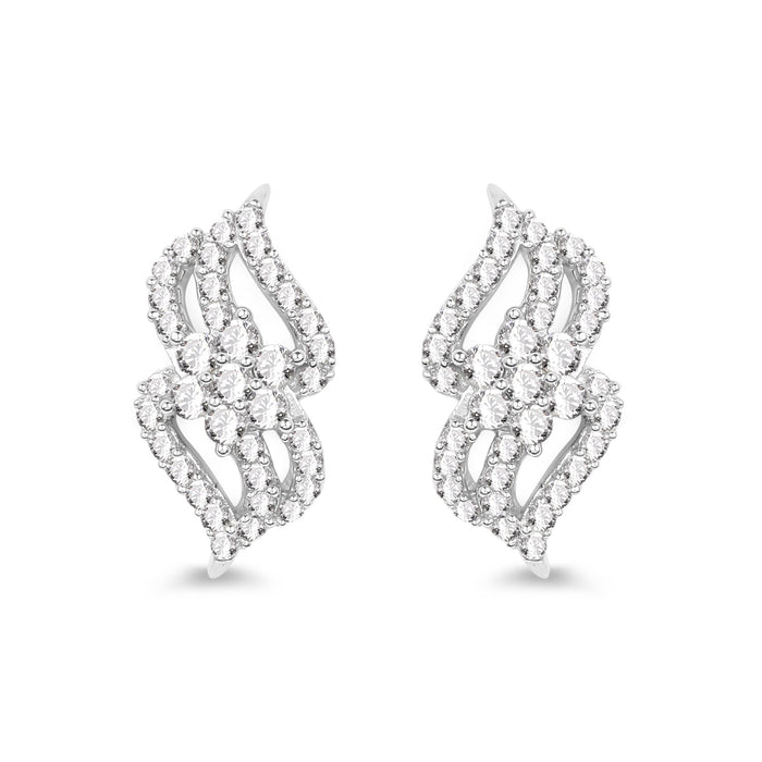 0.68 Carat Genuine White Diamond 14K White Gold Earrings (G-H Color, SI1-SI2 Clarity) by Bids.com