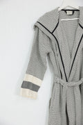 Cotton White & Black Bathrobe by NoaPure.com