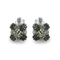 2.91 Carat Genuine Green Amethyst, White Sapphire & Green Diamond .925 Sterling Silver Earrings by Bids.com