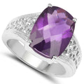 6.50 Carat Genuine Amethyst .925 Sterling Silver Ring by Bids.com