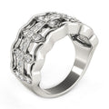 Diamond Studded Four Leaf Clover Motif Ring in 14k White Gold (1/4 cttw) by Bids.com
