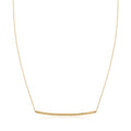 14k Yellow Gold Thin Textured Bar Necklace by Bids.com