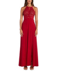 Morgan & Company Juniors Sequined Lace Halter Gown by Vanessa Jane