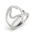 14k White Gold Diamond Flower Style Dual Band Ring (5/8 cttw) by Bids.com