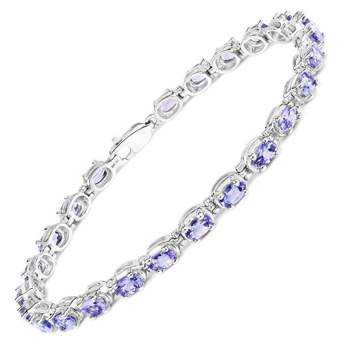 6.00 Carat Genuine Tanzanite .925 Sterling Silver Bracelet by Bids.com