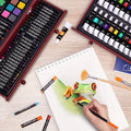 175-Piece Deluxe Art Set – Crayons, Colored Pencils & Acrylic Paints in Wooden Case by DailySale
