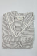 Cotton Gray & White Bathrobe by NoaPure.com