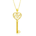 14k Yellow Gold Skeleton Key Style LOVE Pendant by Bids.com
