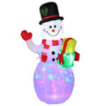 5FT Snowman Inflatable Outdoor Decoration Rotating LED Lights by DailySale
