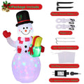 5FT Snowman Inflatable Outdoor Decoration Rotating LED Lights by DailySale