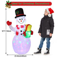 5FT Snowman Inflatable Outdoor Decoration Rotating LED Lights by DailySale