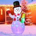 5FT Snowman Inflatable Outdoor Decoration Rotating LED Lights by DailySale