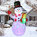 5FT Snowman Inflatable Outdoor Decoration Rotating LED Lights by DailySale