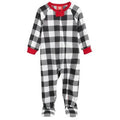 Family Pajamas Matching Baby Thermal Waffle Buffalo Check Footie One-Piece by Vanessa Jane