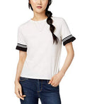 Self Esteem Juniors Contrast Stripe Ruffle-Sleeve T-Shirt by Vanessa Jane
